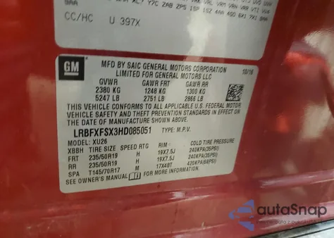 2017 Buick Envision Premium Ii from USA, damaged, VIN LRBFXFSX3HD085051